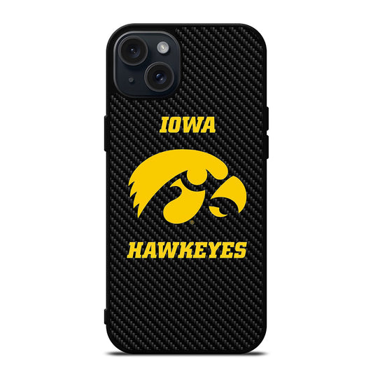 IOWA HAWKEYES CARBON LOGO iPhone 15 Plus Case Cover