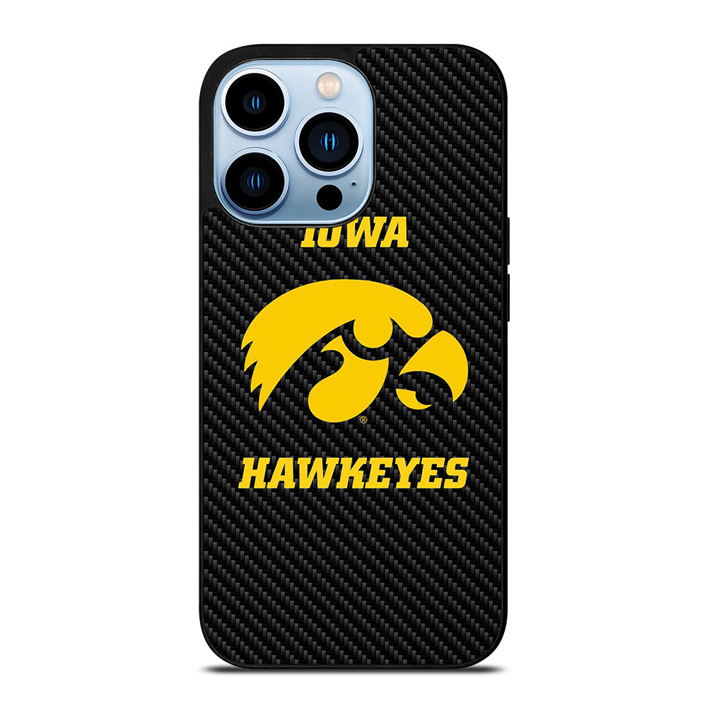 IOWA HAWKEYES CARBON LOGO iPhone 13 Pro Max Case Cover