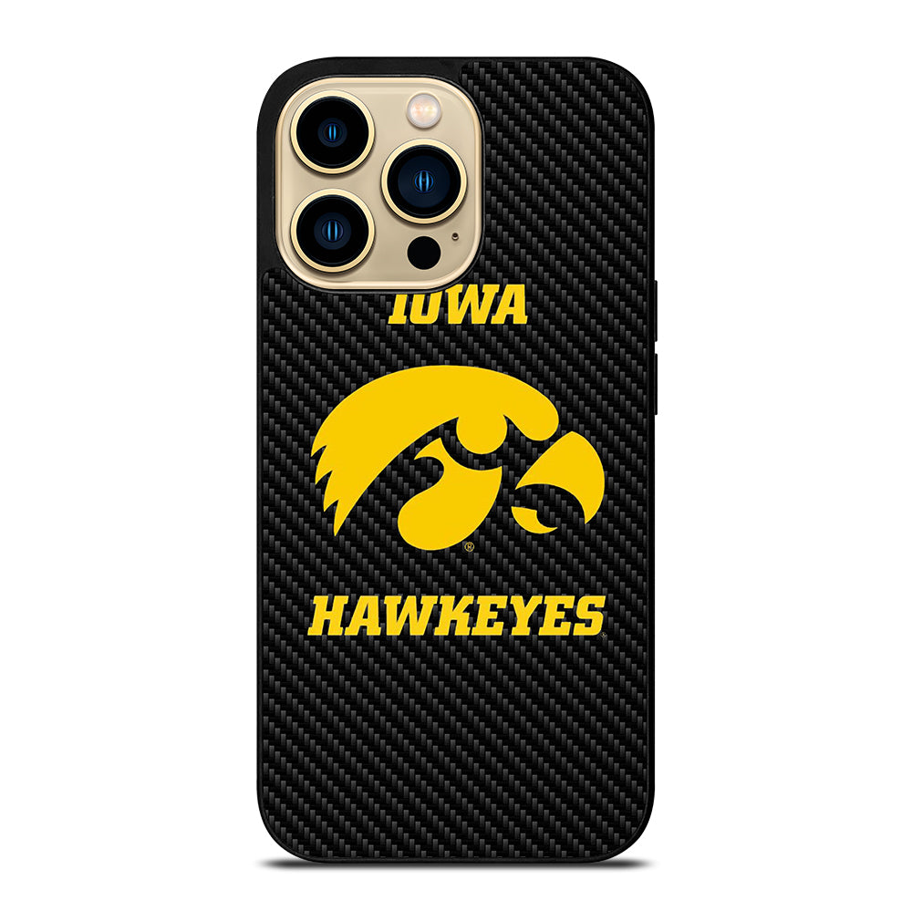IOWA HAWKEYES CARBON LOGO iPhone 14 Pro Max Case Cover