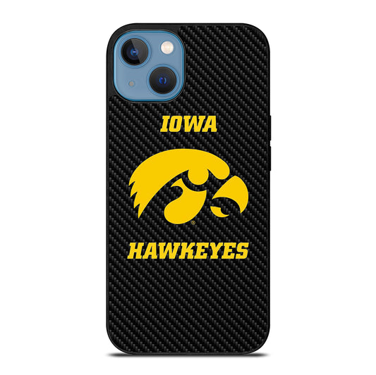 IOWA HAWKEYES CARBON LOGO iPhone 13 Case Cover