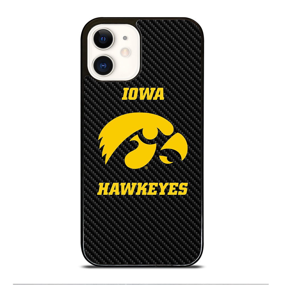 IOWA HAWKEYES CARBON LOGO iPhone 12 Case Cover