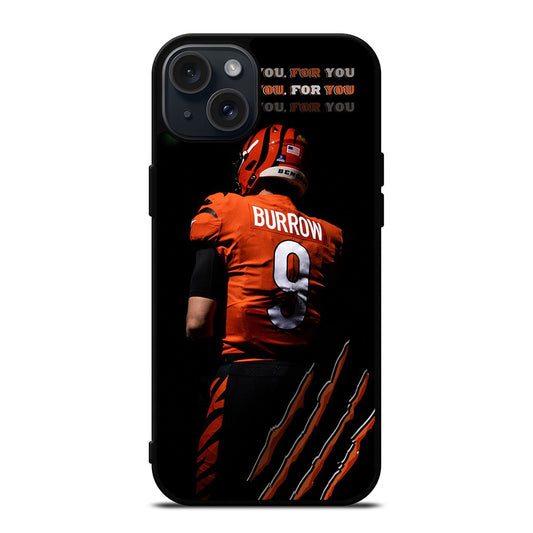 JOE BURROW CINCINNATI BENGALS FOOTBALL NFL iPhone 15 Plus Case Cover