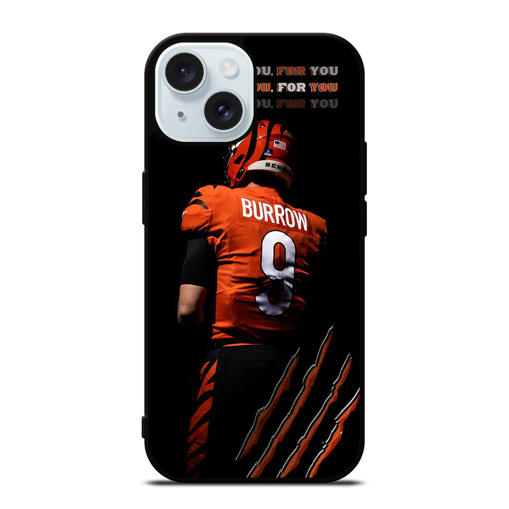 JOE BURROW CINCINNATI BENGALS FOOTBALL NFL iPhone 15 Case Cover