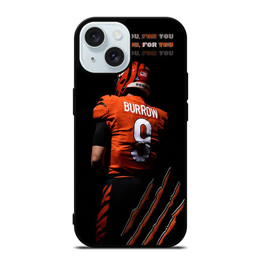 JOE BURROW CINCINNATI BENGALS FOOTBALL NFL iPhone 15 Case Cover