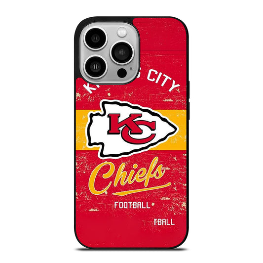 KANSAS CITY CHIEFS LOGO FOOTBALL iPhone 14 Pro Case Cover