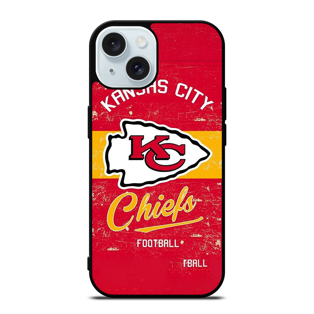 KANSAS CITY CHIEFS LOGO FOOTBALL iPhone 15 Case Cover