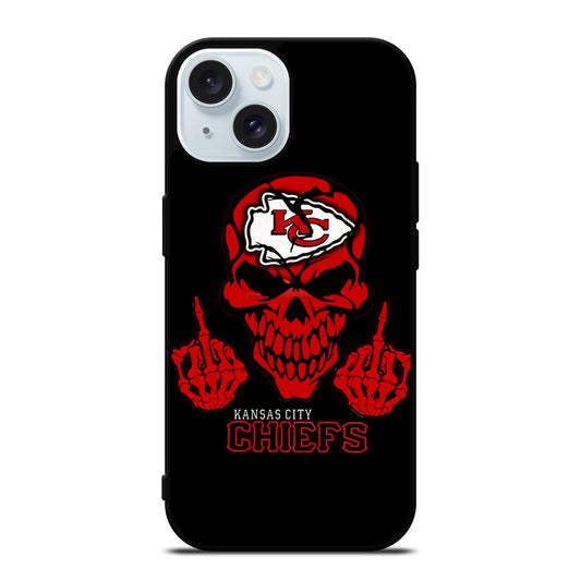 KANSAS CITY CHIEFS SKULL LOGO iPhone 15 Case Cover