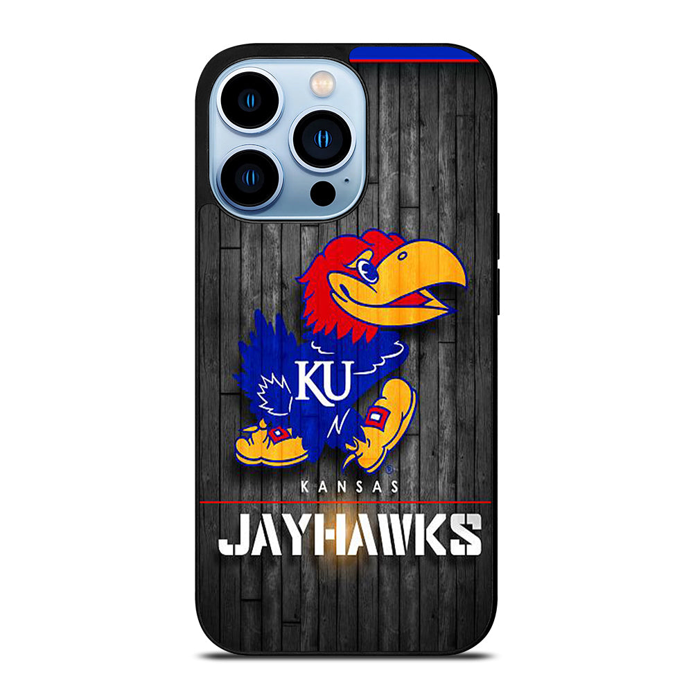 KANSAS JAYHAWKS NBA WOODEN LOGO iPhone 13 Pro Max Case Cover