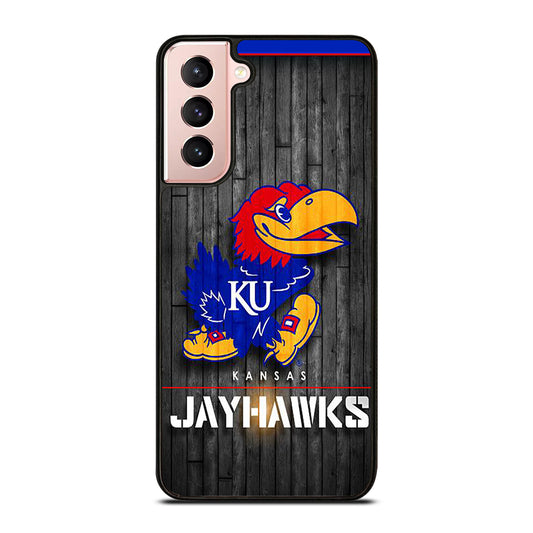 KANSAS JAYHAWKS NBA WOODEN LOGO Samsung Galaxy S21 Case Cover