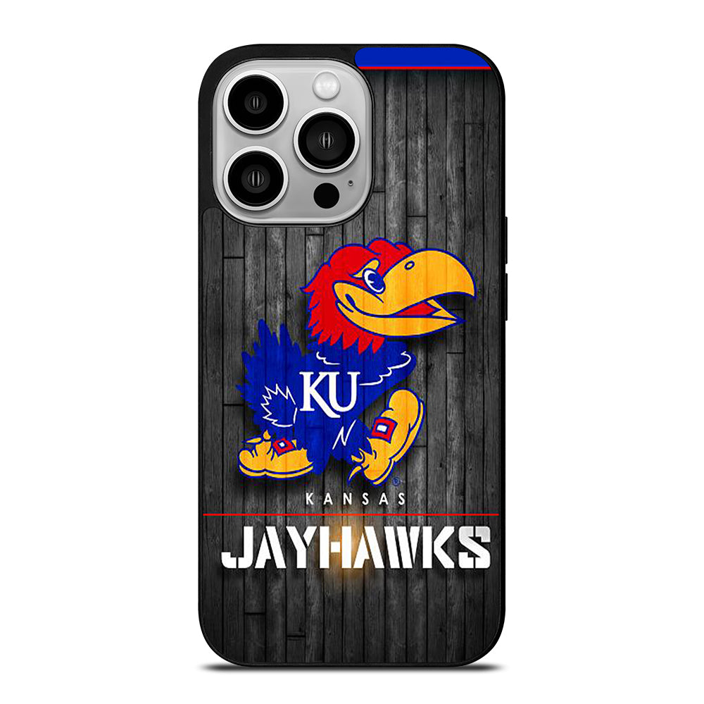 KANSAS JAYHAWKS NBA WOODEN LOGO iPhone 14 Pro Case Cover