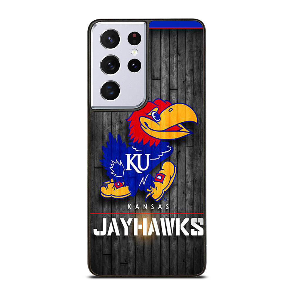 KANSAS JAYHAWKS NBA WOODEN LOGO Samsung Galaxy S21 Ultra Case Cover