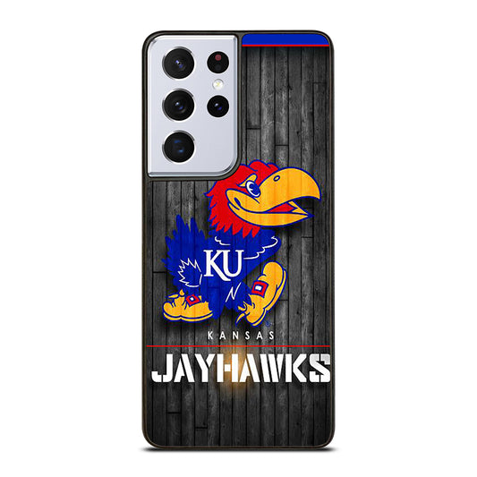 KANSAS JAYHAWKS NBA WOODEN LOGO Samsung Galaxy S21 Ultra Case Cover