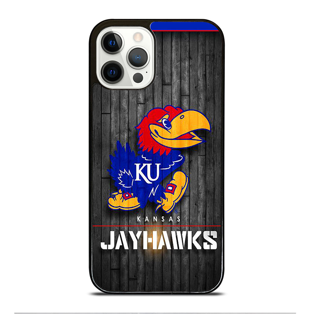 KANSAS JAYHAWKS NBA WOODEN LOGO iPhone 12 Pro Case Cover