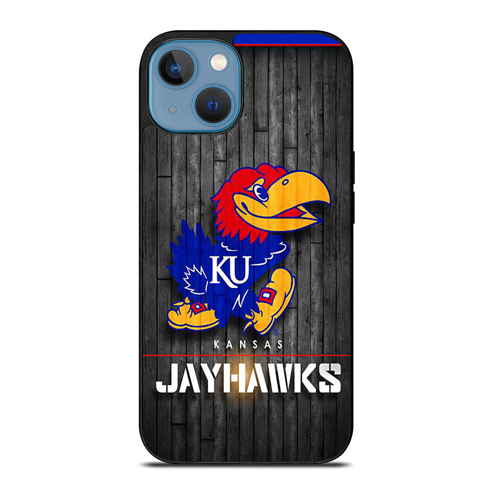 KANSAS JAYHAWKS NBA WOODEN LOGO iPhone 13 Case Cover