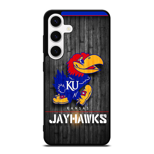 KANSAS JAYHAWKS NBA WOODEN LOGO Samsung Galaxy S24 Case Cover