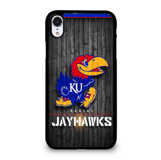 KANSAS JAYHAWKS NBA WOODEN LOGO iPhone XR Case Cover