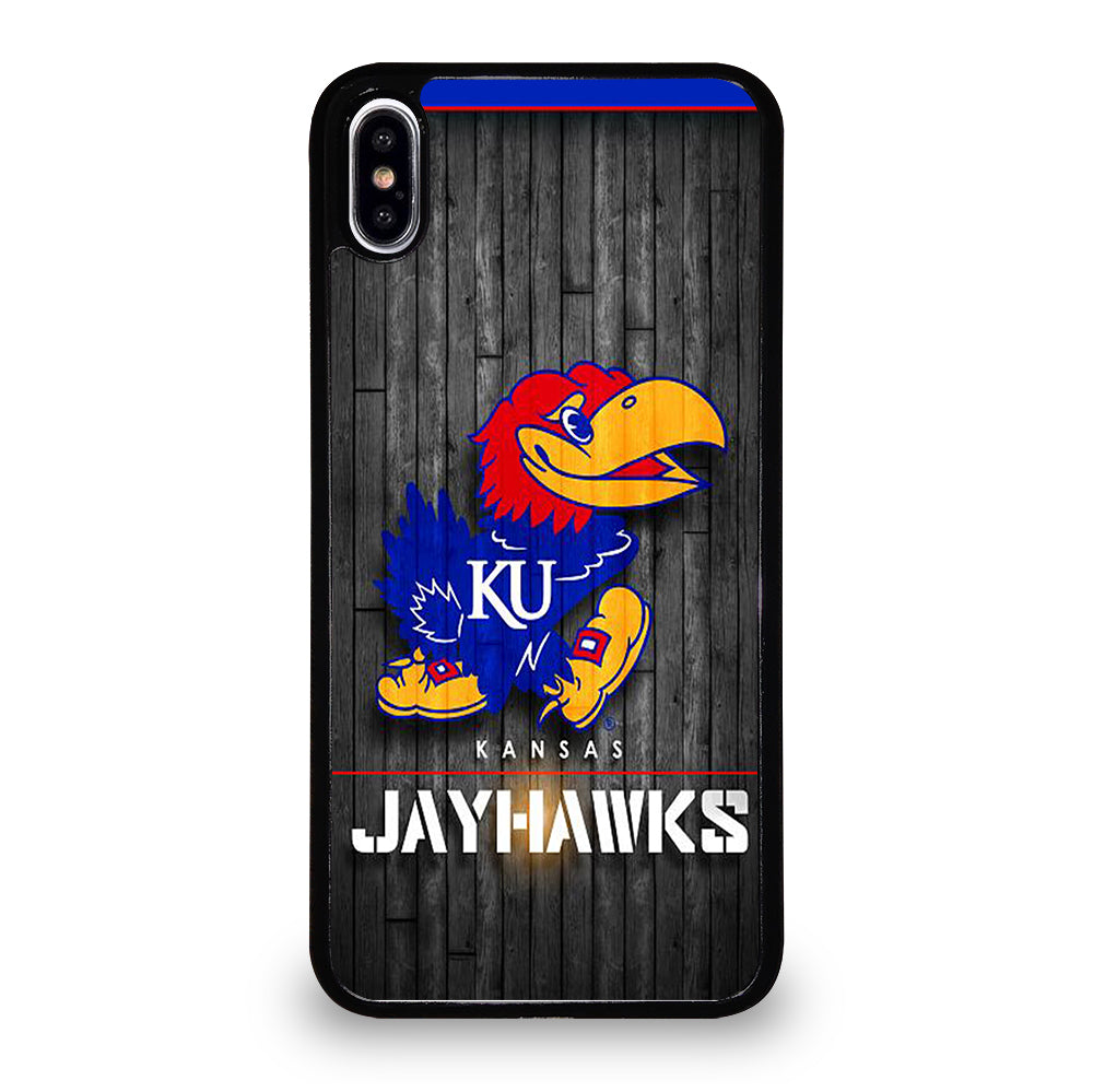 KANSAS JAYHAWKS NBA WOODEN LOGO iPhone XS Max Case Cover