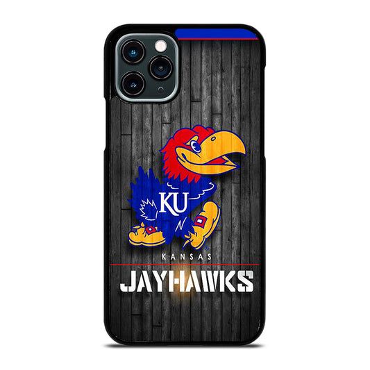 KANSAS JAYHAWKS NBA WOODEN LOGO iPhone 11 Pro Case Cover