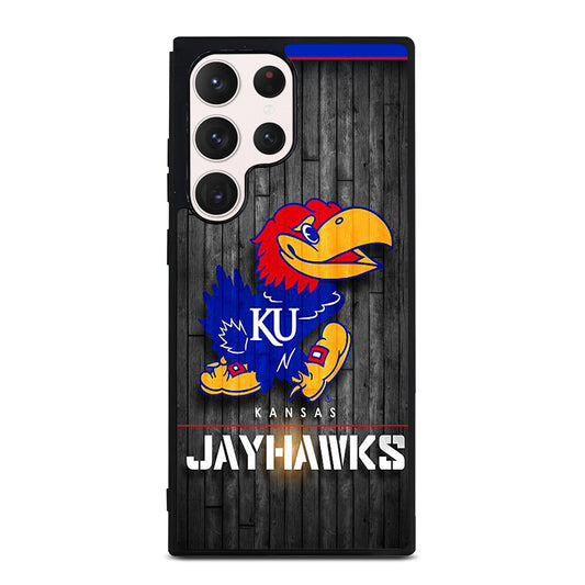 KANSAS JAYHAWKS NBA WOODEN LOGO Samsung Galaxy S23 Ultra Case Cover