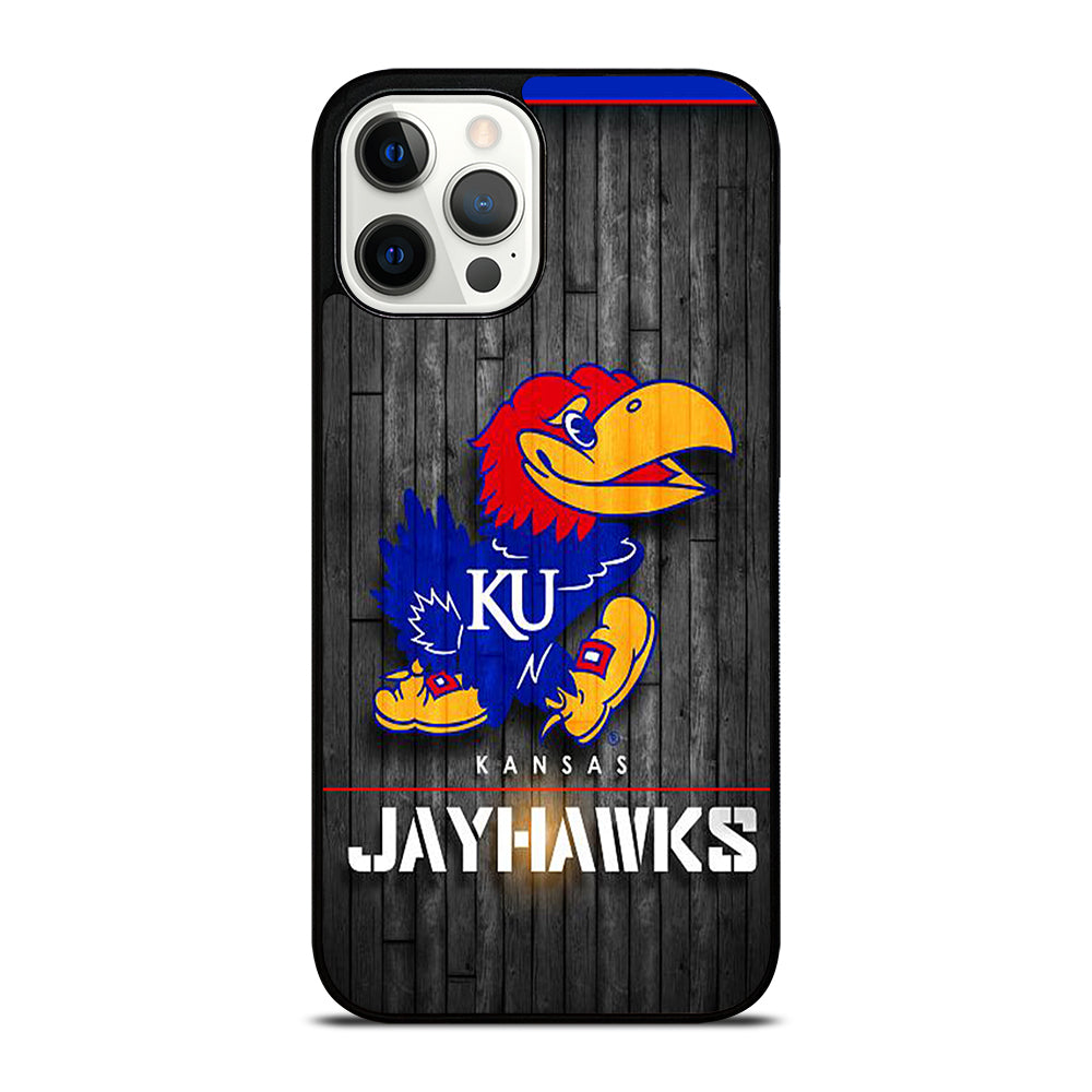 KANSAS JAYHAWKS NBA WOODEN LOGO iPhone 12 Pro Max Case Cover