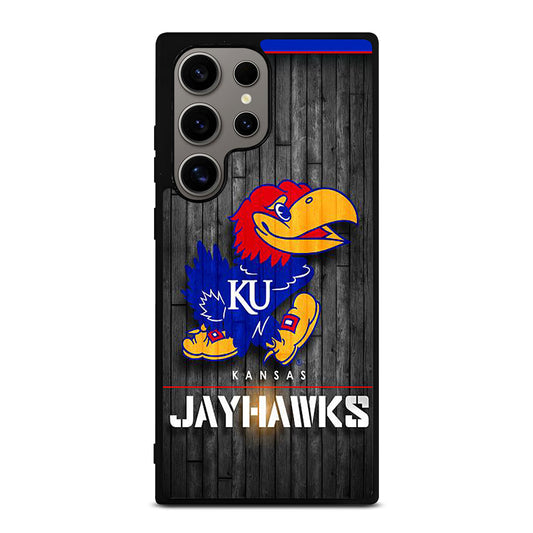 KANSAS JAYHAWKS NBA WOODEN LOGO Samsung Galaxy S24 Ultra Case Cover