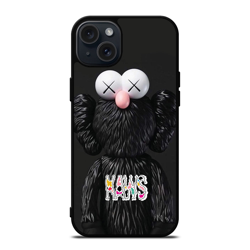 KAWS DESIGN LOGO BLACK iPhone 15 Plus Case Cover