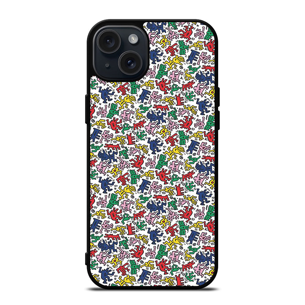 KEITH HARING ART PATTERN 2 iPhone 15 Plus Case Cover