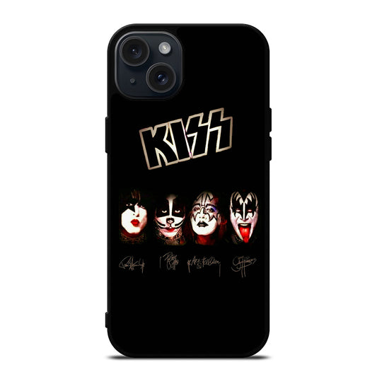 KISS BAND LOGO SIGNATURE iPhone 15 Plus Case Cover
