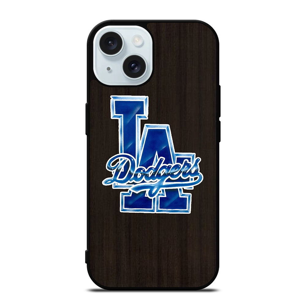 LA DODGERS WOODEN LOGO iPhone 15 Case Cover
