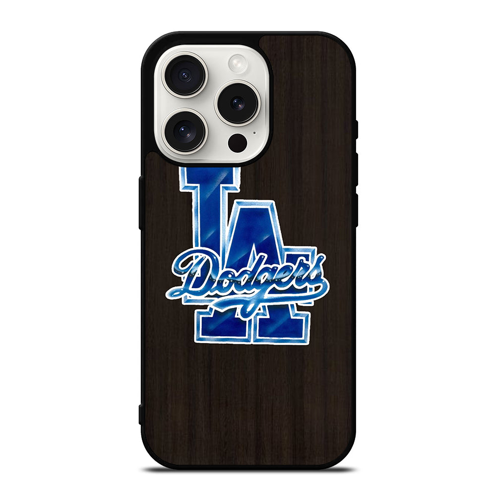 LA DODGERS WOODEN LOGO iPhone 15 Pro Case Cover
