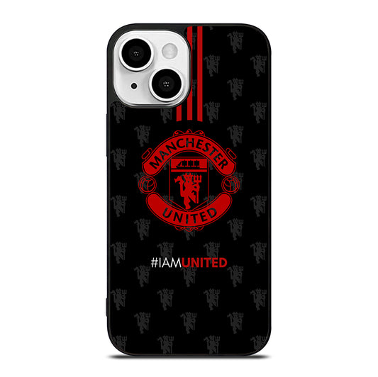 MANCHESTER UNITED SOCCER LOGO BLACK iPhone 13 Mini Case Cover