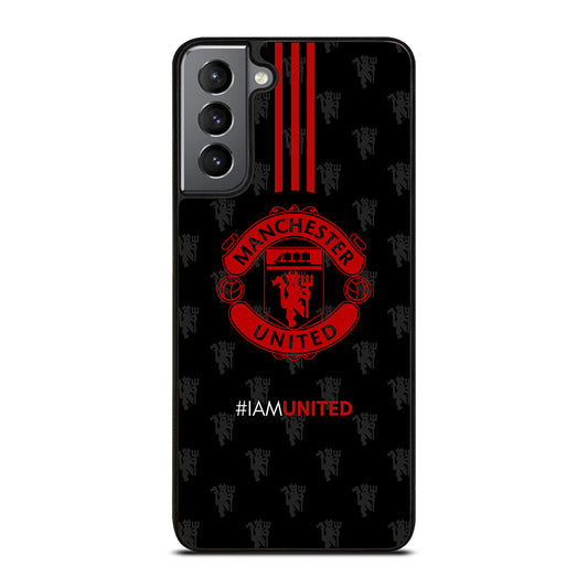 MANCHESTER UNITED SOCCER LOGO BLACK Samsung Galaxy S21 Plus Case Cover