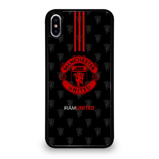 MANCHESTER UNITED SOCCER LOGO BLACK iPhone XS Max Case Cover