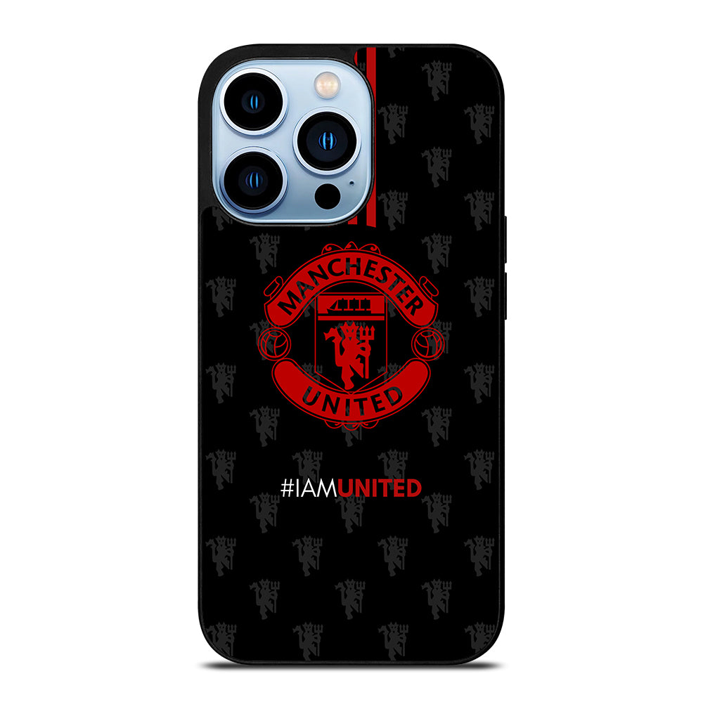 MANCHESTER UNITED SOCCER LOGO BLACK iPhone 13 Pro Max Case Cover