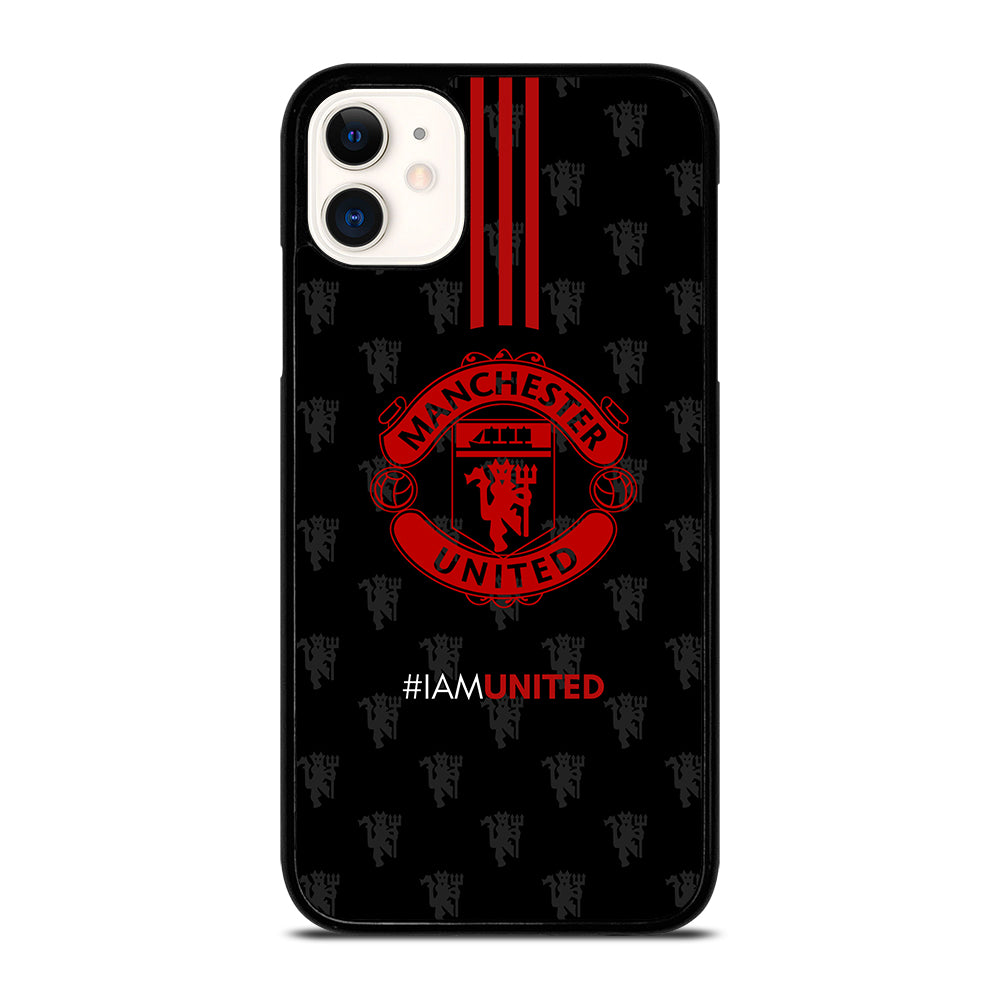 MANCHESTER UNITED SOCCER LOGO BLACK iPhone 11 Case Cover