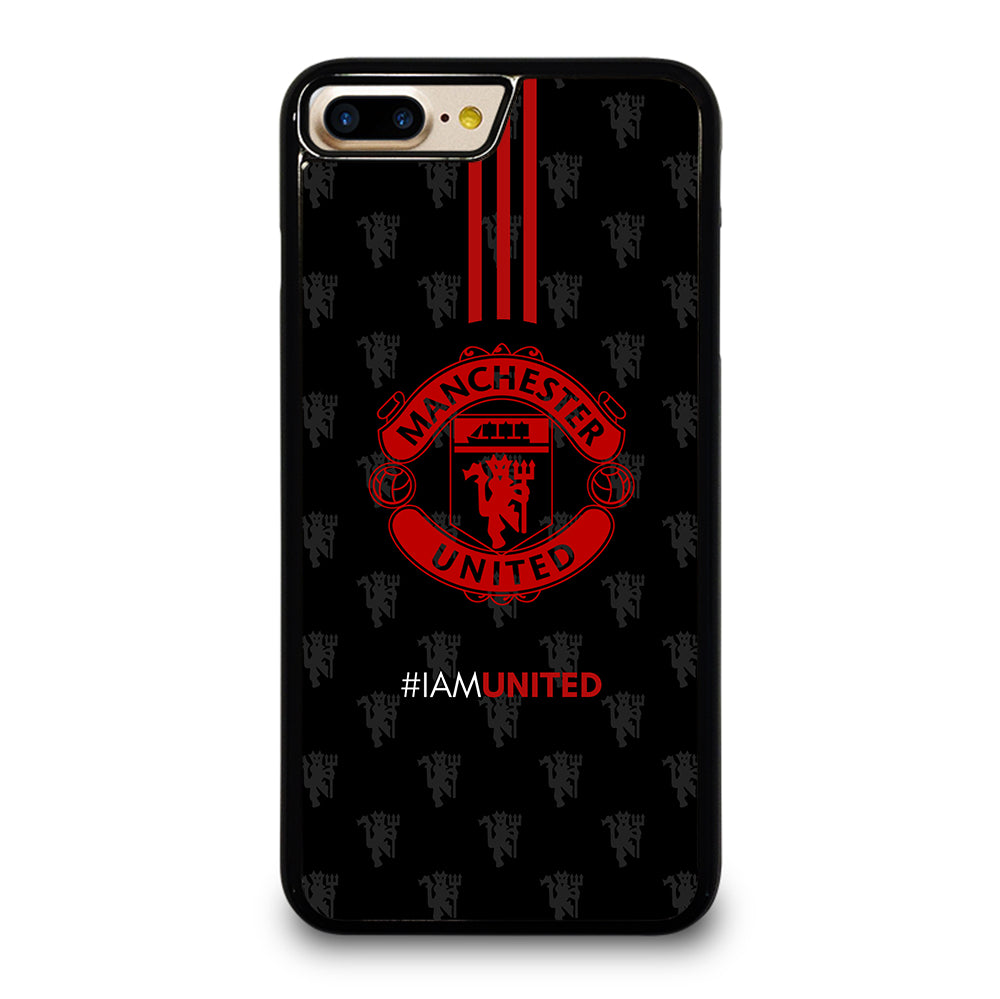MANCHESTER UNITED SOCCER LOGO BLACK iPhone 7 / 8 Plus Case Cover