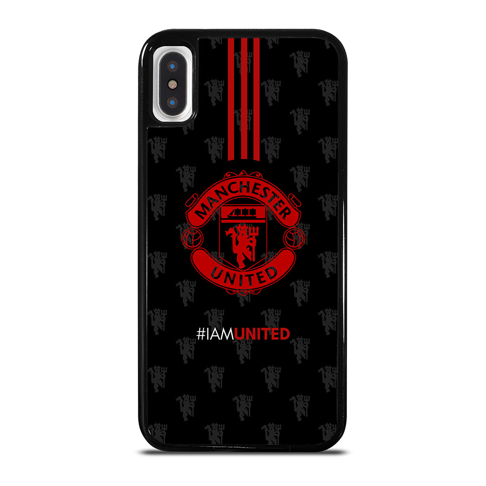 MANCHESTER UNITED SOCCER LOGO BLACK iPhone X / XS Case Cover