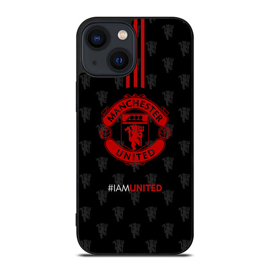 MANCHESTER UNITED SOCCER LOGO BLACK iPhone 14 Plus Case Cover