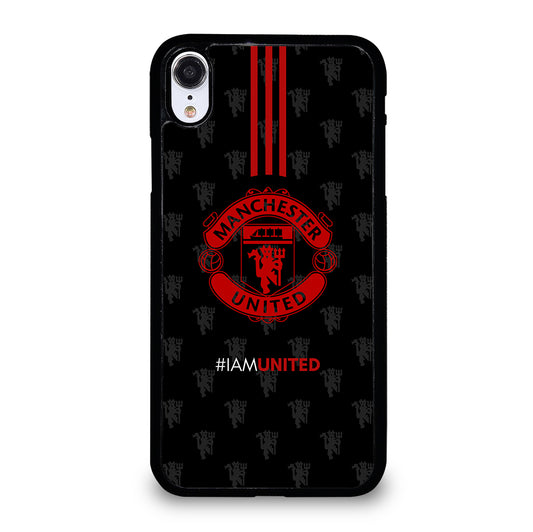 MANCHESTER UNITED SOCCER LOGO BLACK iPhone XR Case Cover