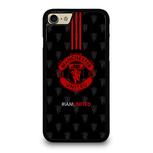 MANCHESTER UNITED SOCCER LOGO BLACK iPhone 7 / 8 Case Cover