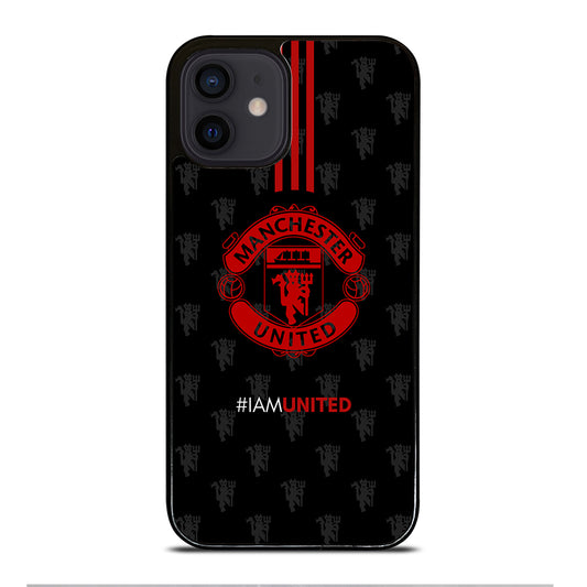 MANCHESTER UNITED SOCCER LOGO BLACK iPhone 12 Mini Case Cover