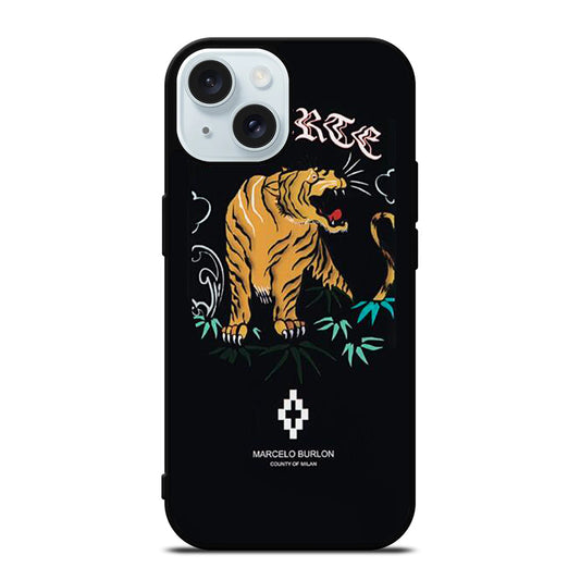 MARCELO BURLON TIGER LOGO 2 iPhone 15 Case Cover