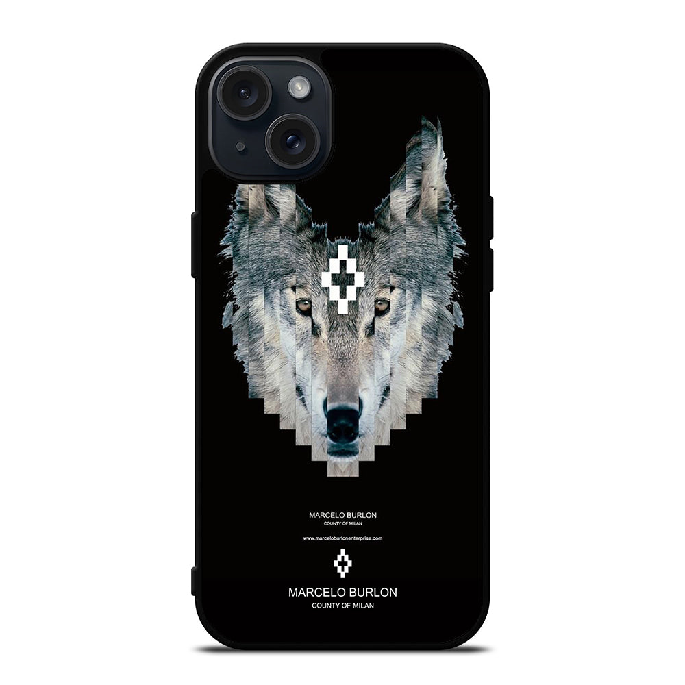 MARCELO BURLON WOLF LOGO iPhone 15 Plus Case Cover
