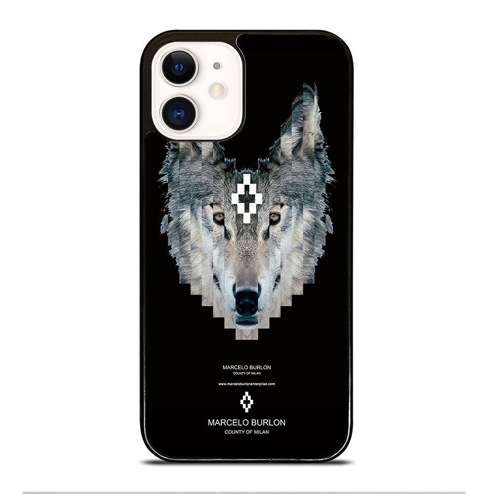 MARCELO BURLON WOLF LOGO iPhone 12 Case Cover