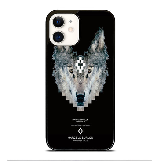 MARCELO BURLON WOLF LOGO iPhone 12 Case Cover
