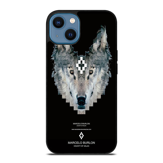 MARCELO BURLON WOLF LOGO iPhone 14 Case Cover
