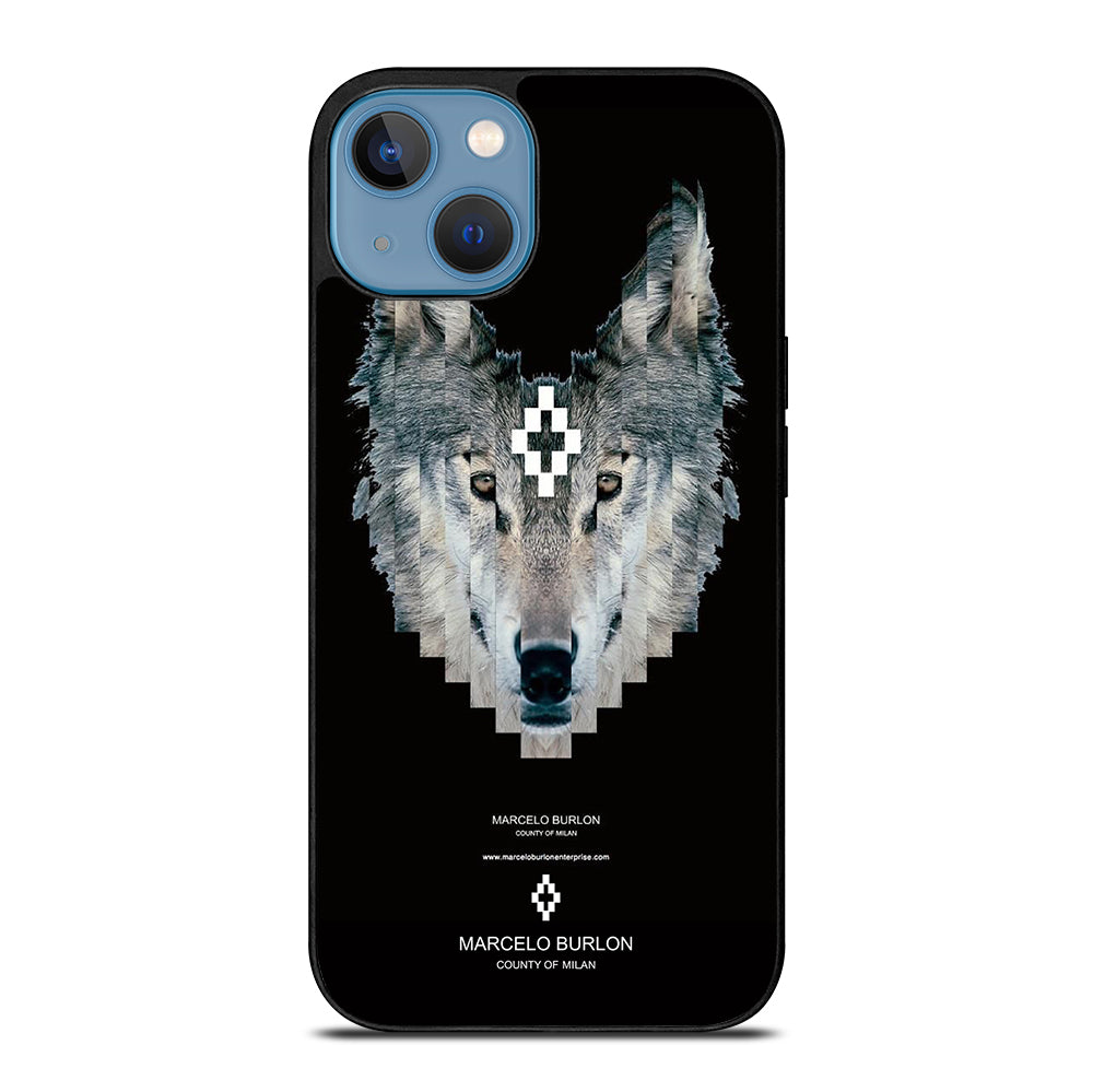 MARCELO BURLON WOLF LOGO iPhone 13 Case Cover