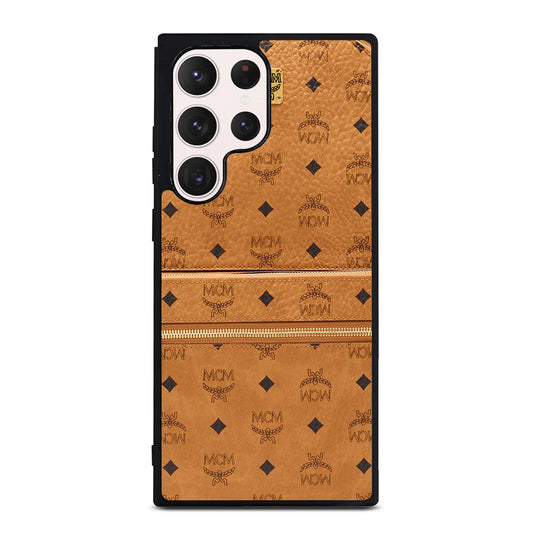 MCM WORLD WIDE BROWN LOGO 1 Samsung Galaxy S23 Ultra Case Cover