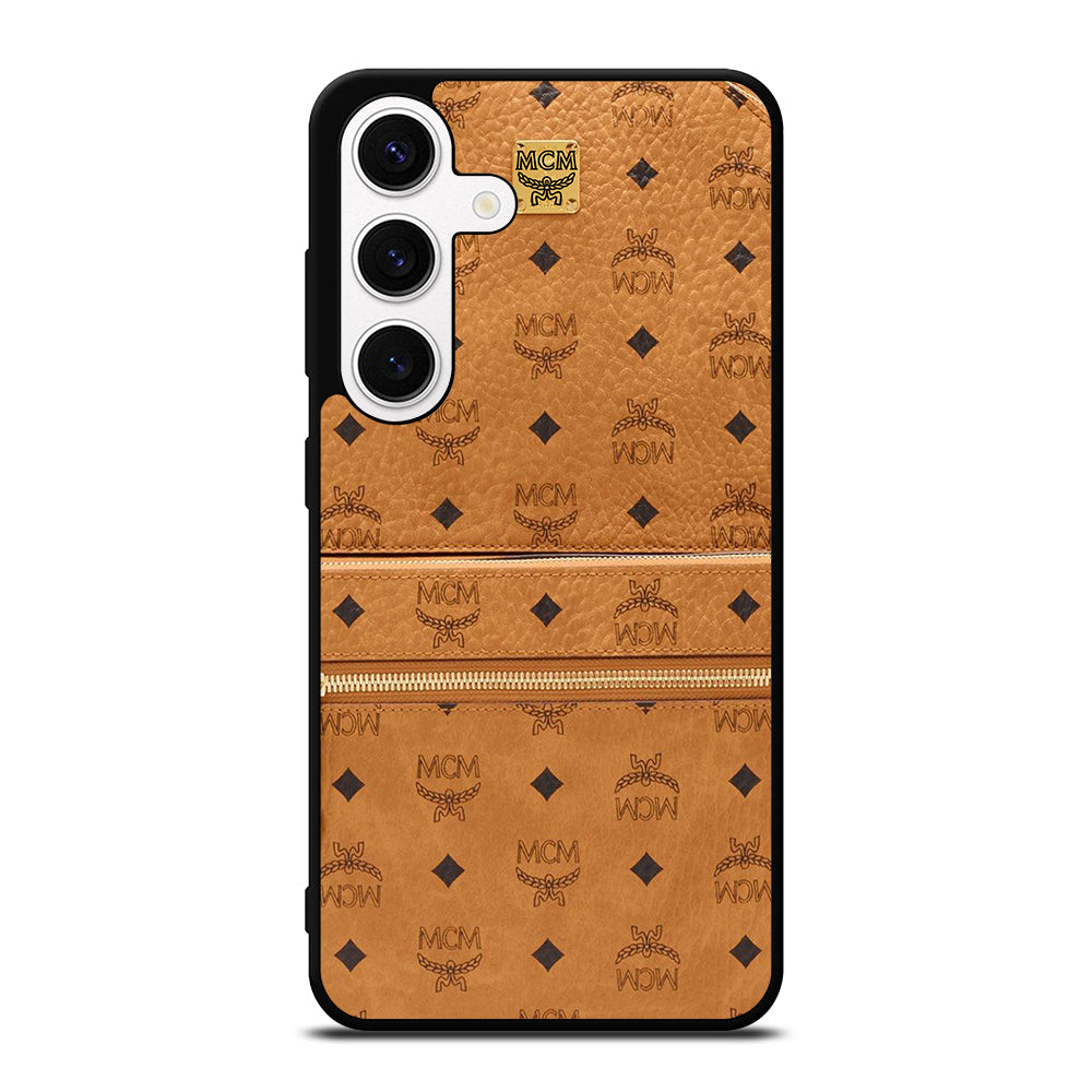 MCM WORLD WIDE BROWN LOGO 1 Samsung Galaxy S24 Case Cover