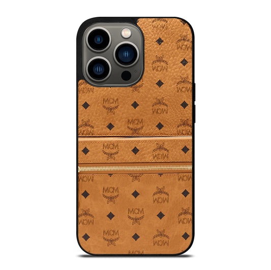 MCM WORLD WIDE BROWN LOGO 1 iPhone 13 Pro Case Cover